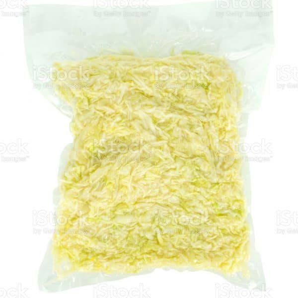 Repollo verde rallado-sellado al vacío